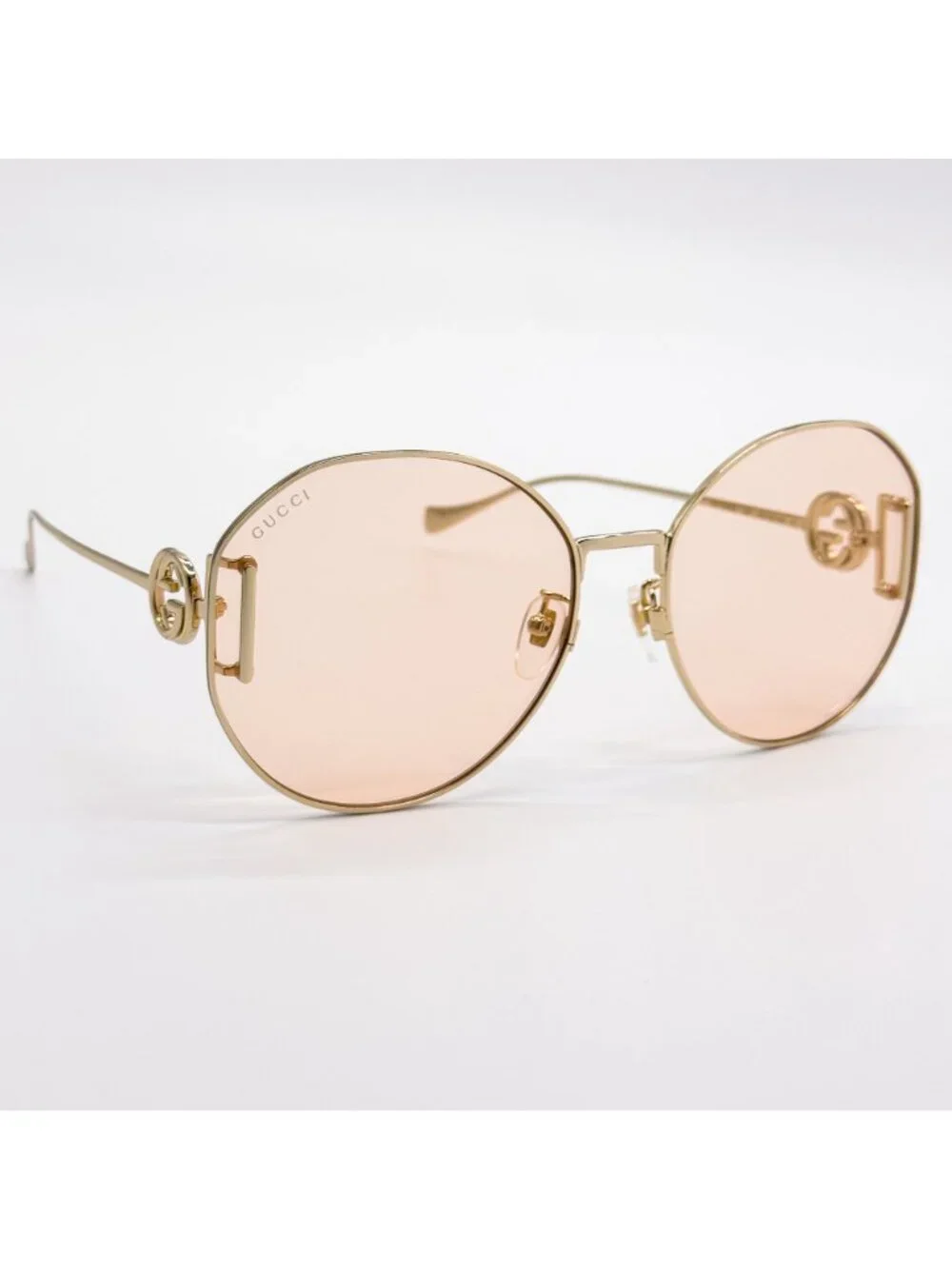 New Gucci Gold Cream Round Women Sunglasses GG1206SA 004